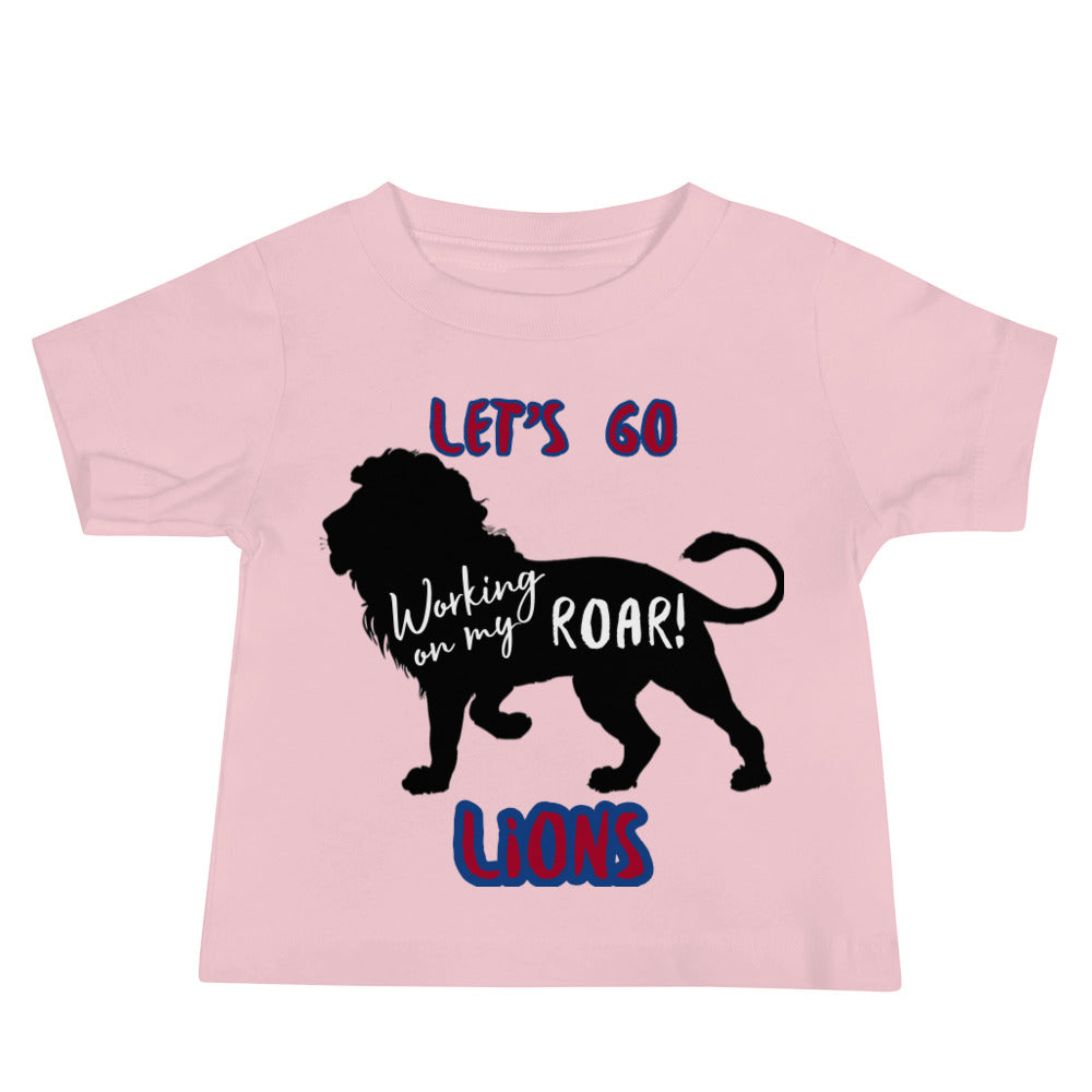 Lions Baby Jersey Short Sleeve Tee (Working on my Roar) Bella Canvas