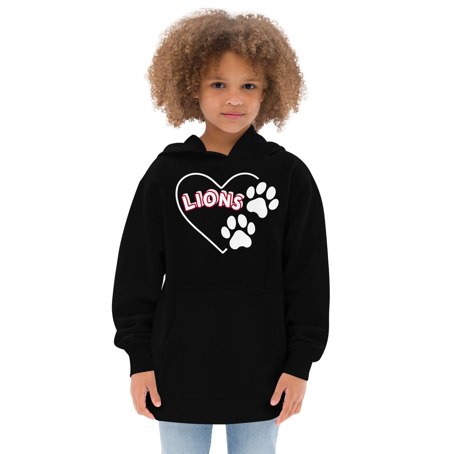 Lions Kids Fleece Hoodie (Hearts) Cotton Heritage