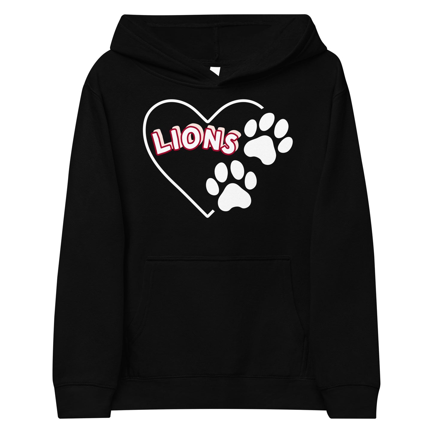 Lions Kids Fleece Hoodie (Hearts) Cotton Heritage