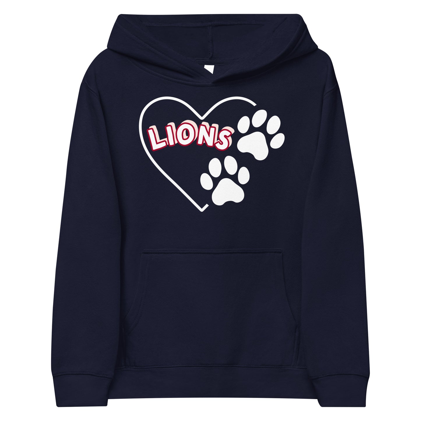 Lions Kids Fleece Hoodie (Hearts) Cotton Heritage