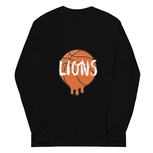 Lions Unisex  Long Sleeve Shirt (Basketball Melting)