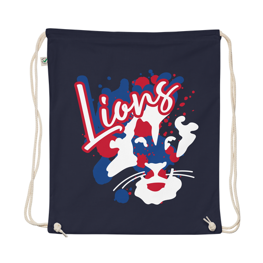 Lions Organic Cotton Drawstring Bag (Splatter)