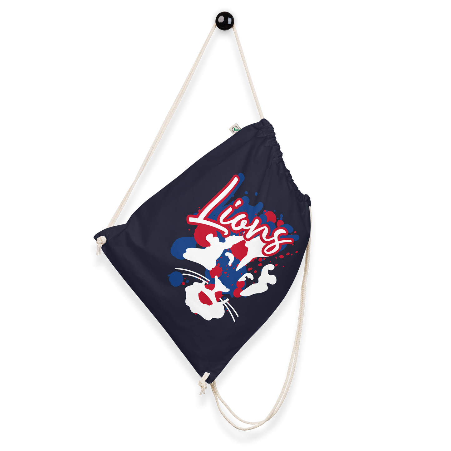 Lions Organic Cotton Drawstring Bag (Splatter)