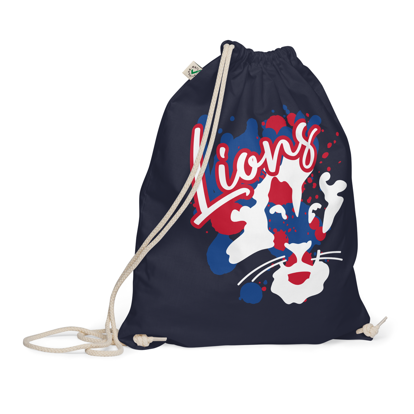 Lions Organic Cotton Drawstring Bag (Splatter)