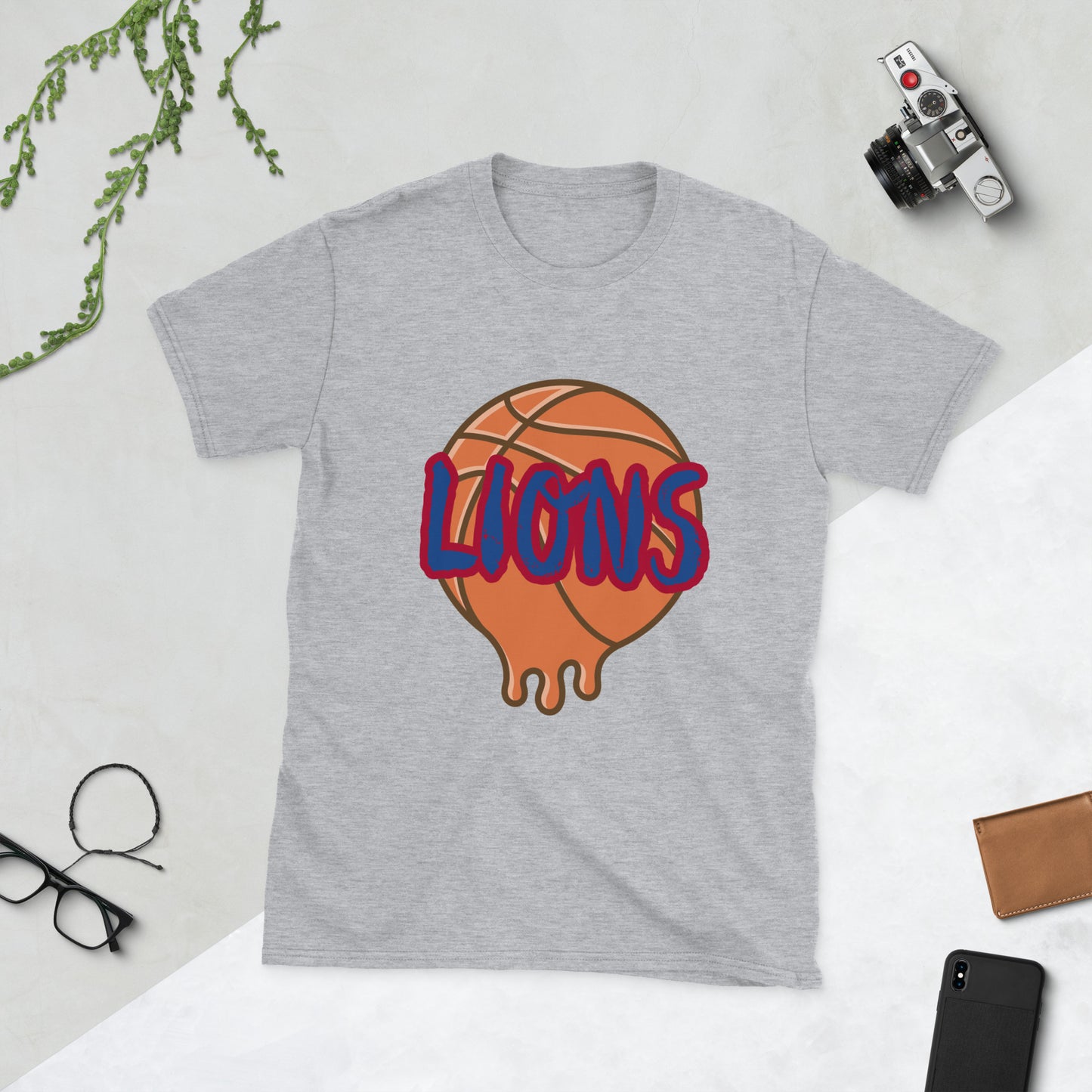 Lions Short-Sleeve Unisex T-Shirt (Basketball Melting)