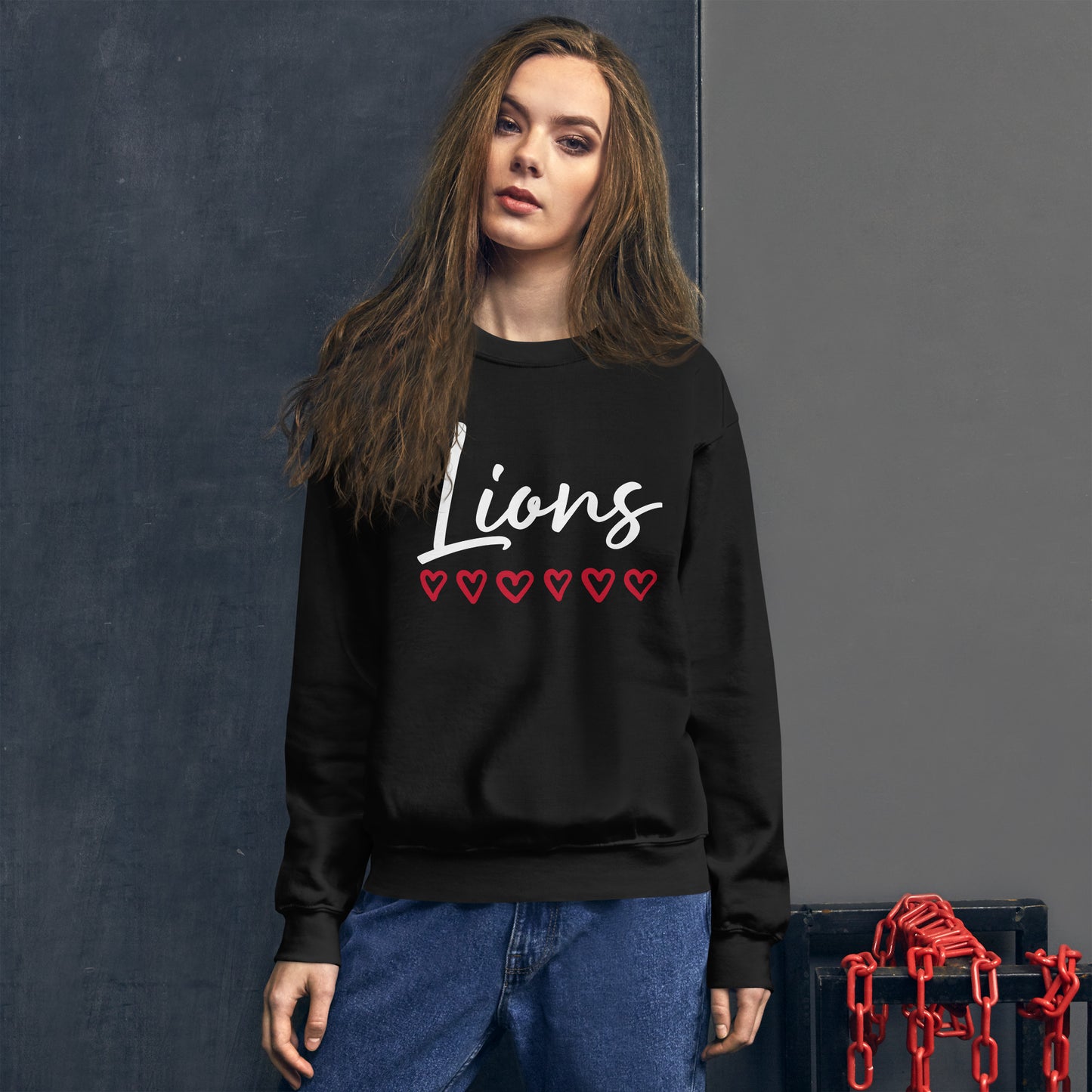 Lions Boyfriend Sweatshirt (Hearts)