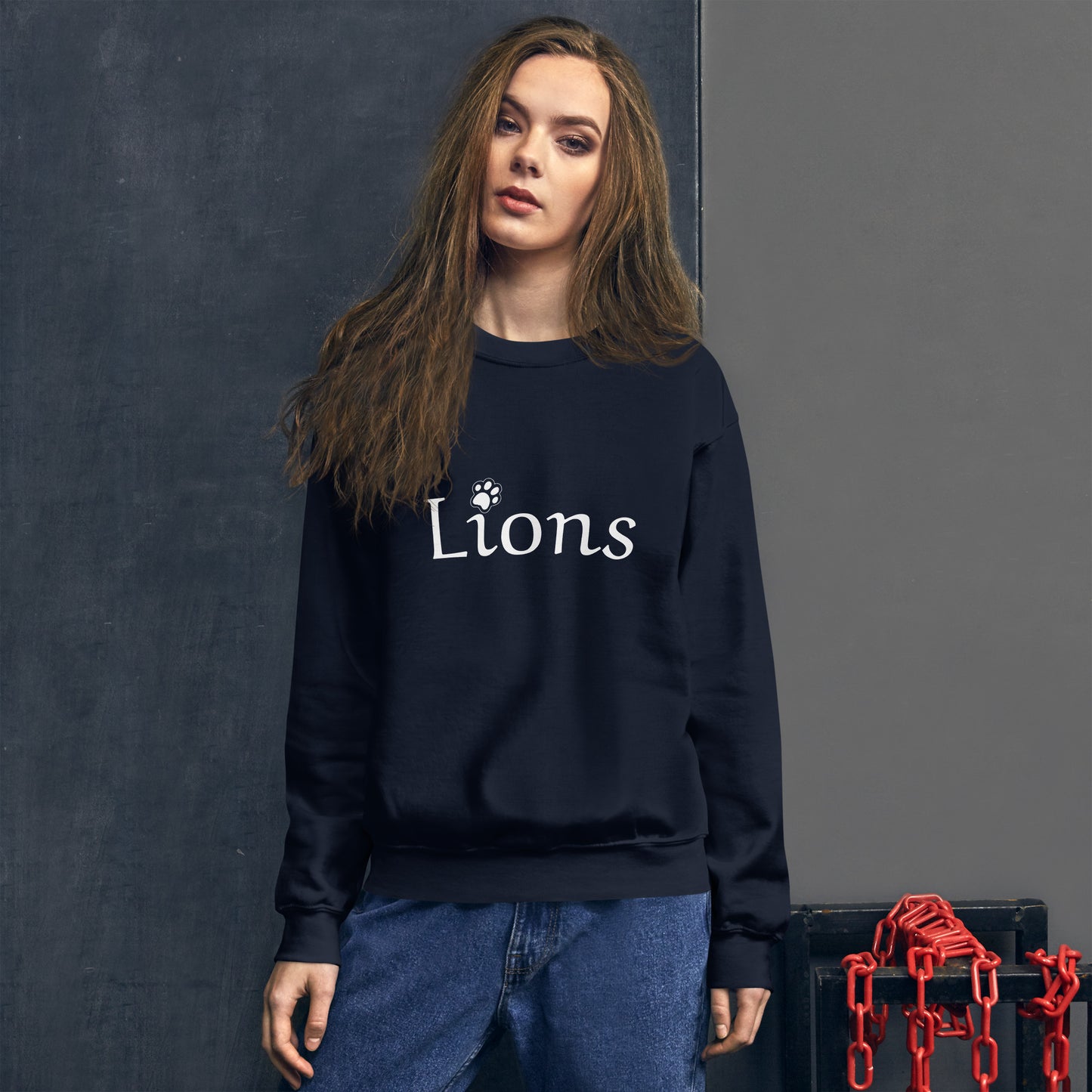 Lions Boyfriend Sweatshirt (Paw Dot)