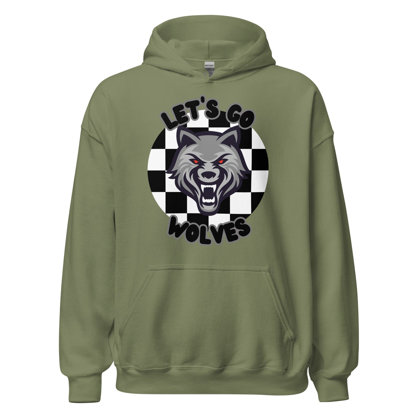 Wolves Unisex Hoodie (checkered)