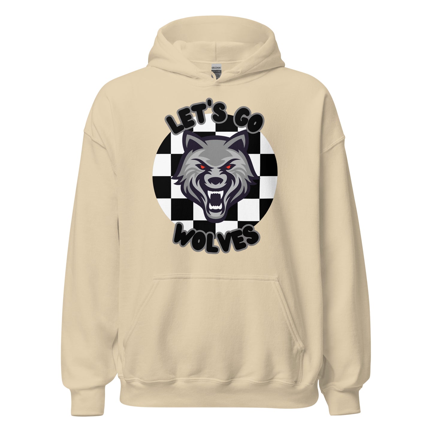 Wolves Unisex Hoodie (checkered)