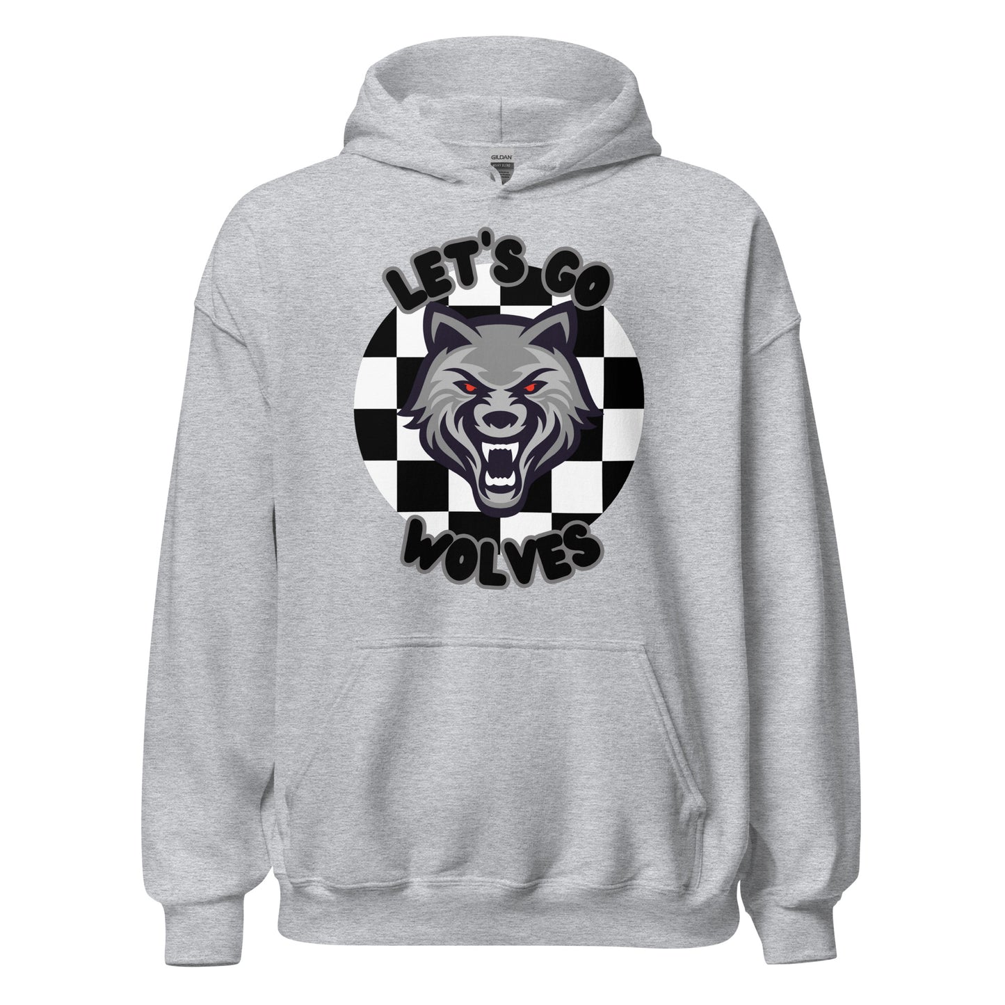 Wolves Unisex Hoodie (checkered)