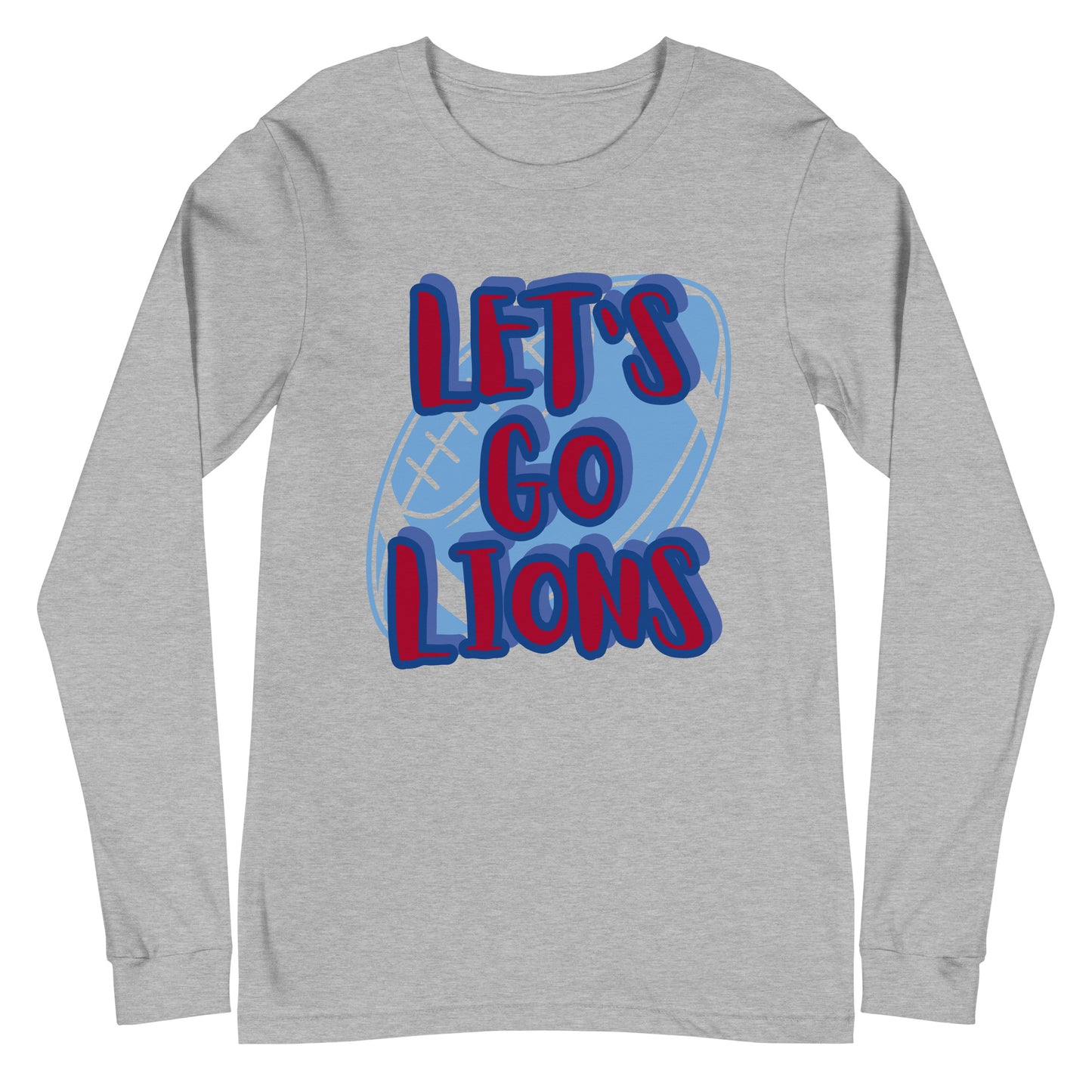 Lions Unisex Long Sleeve Tee (Lets Go Football)