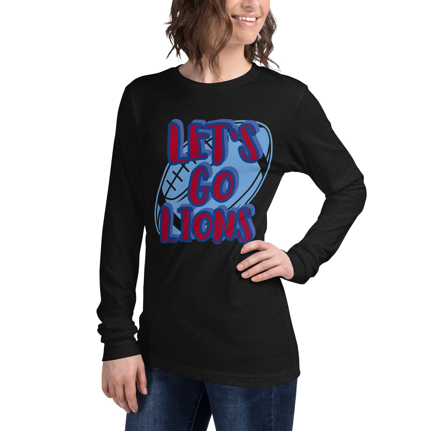 Lions Unisex Long Sleeve Tee (Lets Go Football)