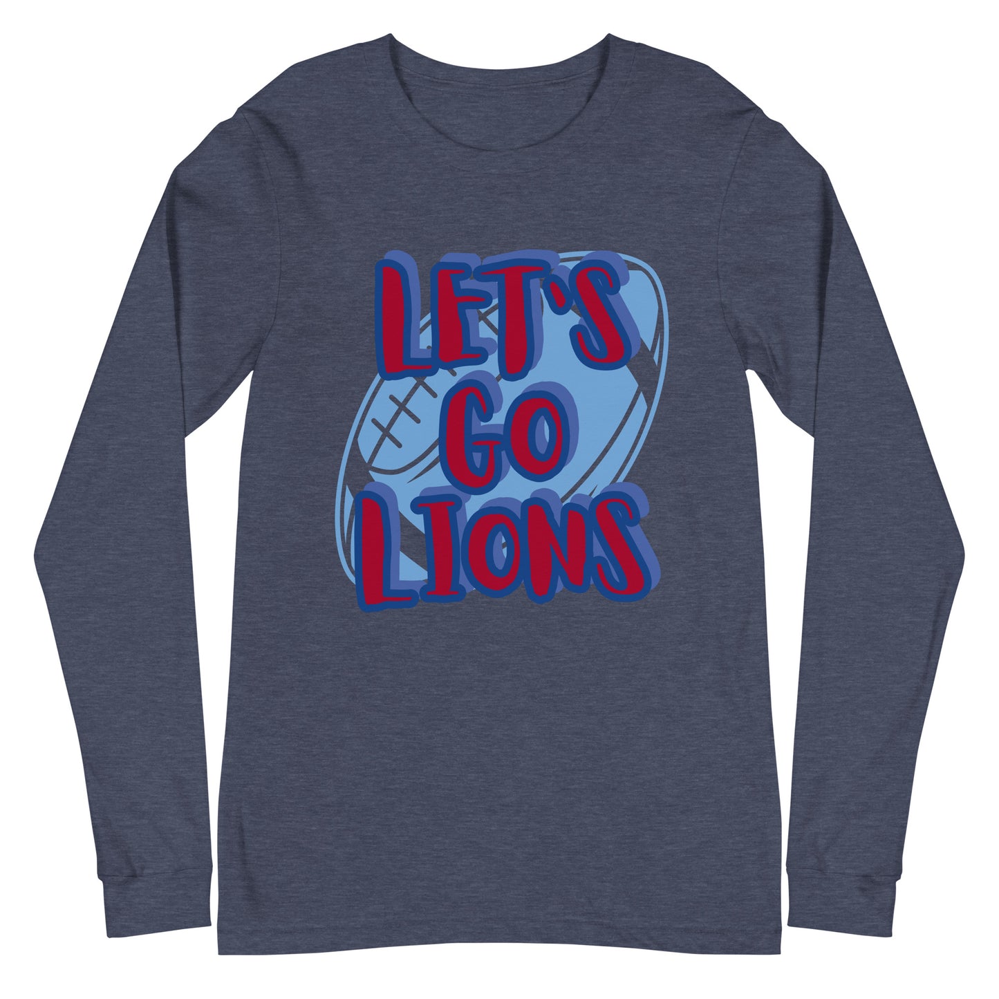 Lions Unisex Long Sleeve Tee (Lets Go Football)