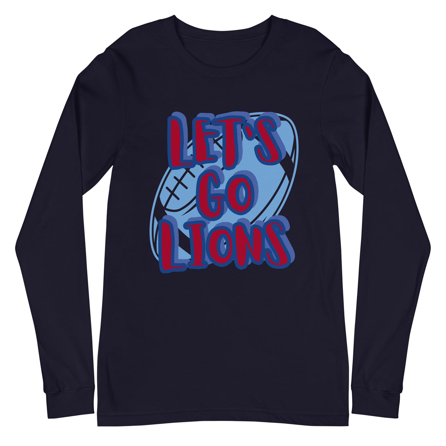 Lions Unisex Long Sleeve Tee (Lets Go Football)