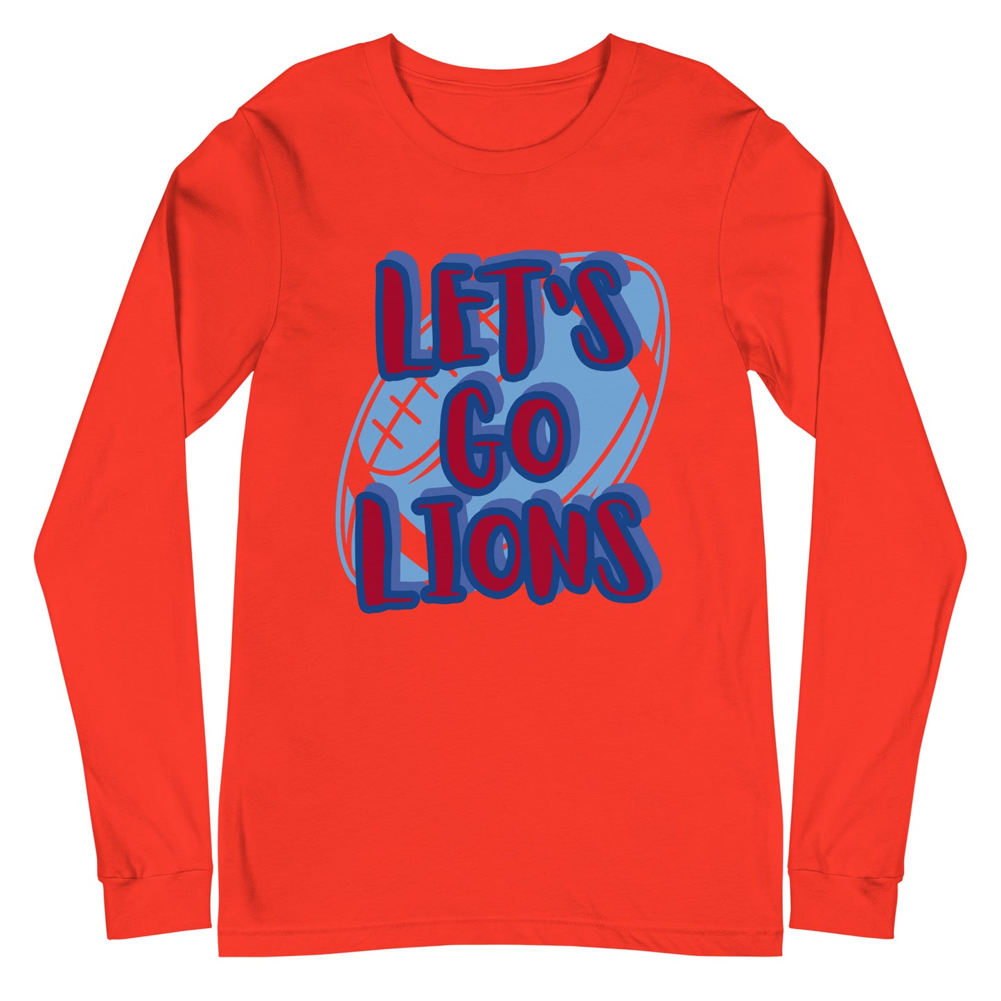 Lions Unisex Long Sleeve Tee (Lets Go Football)