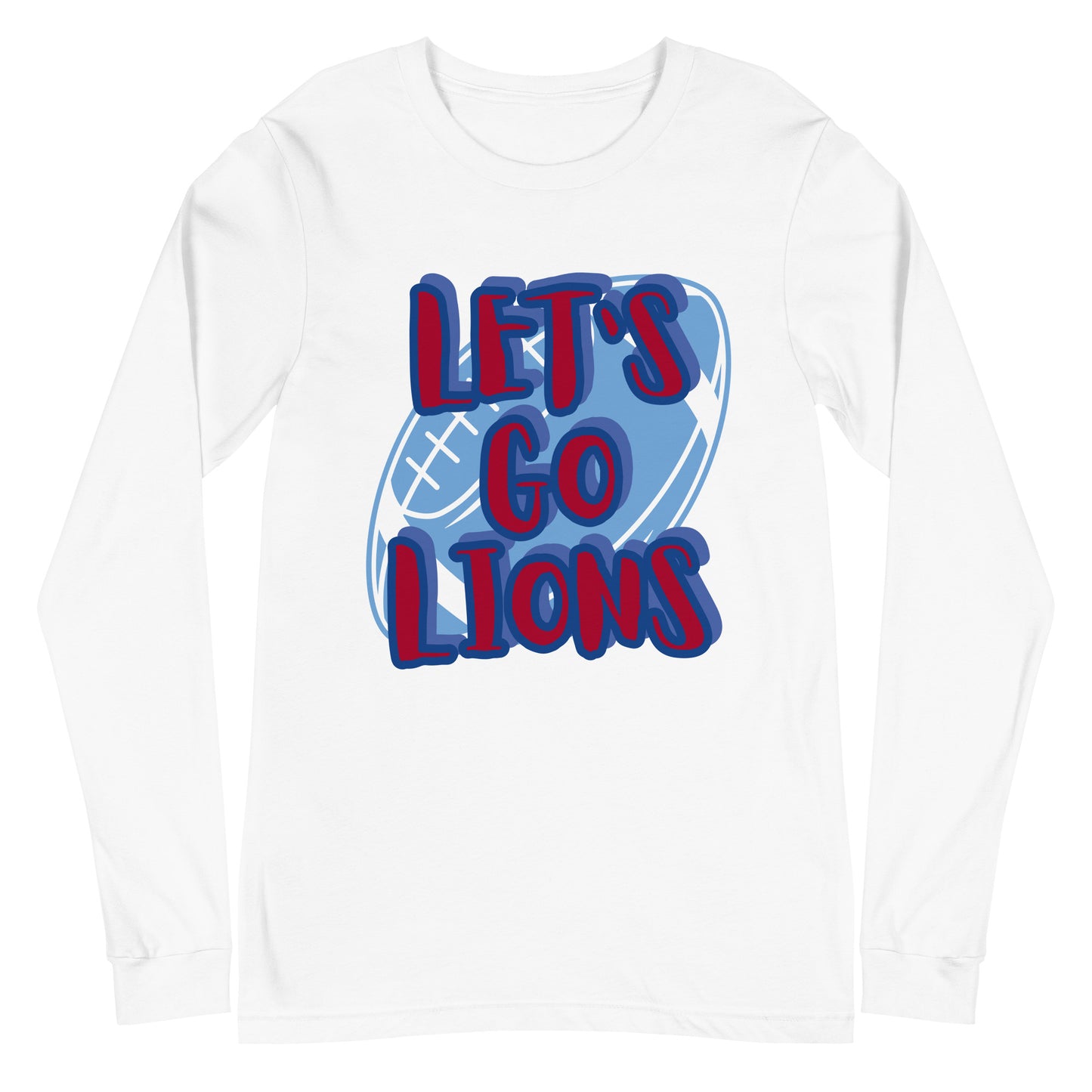 Lions Unisex Long Sleeve Tee (Lets Go Football)