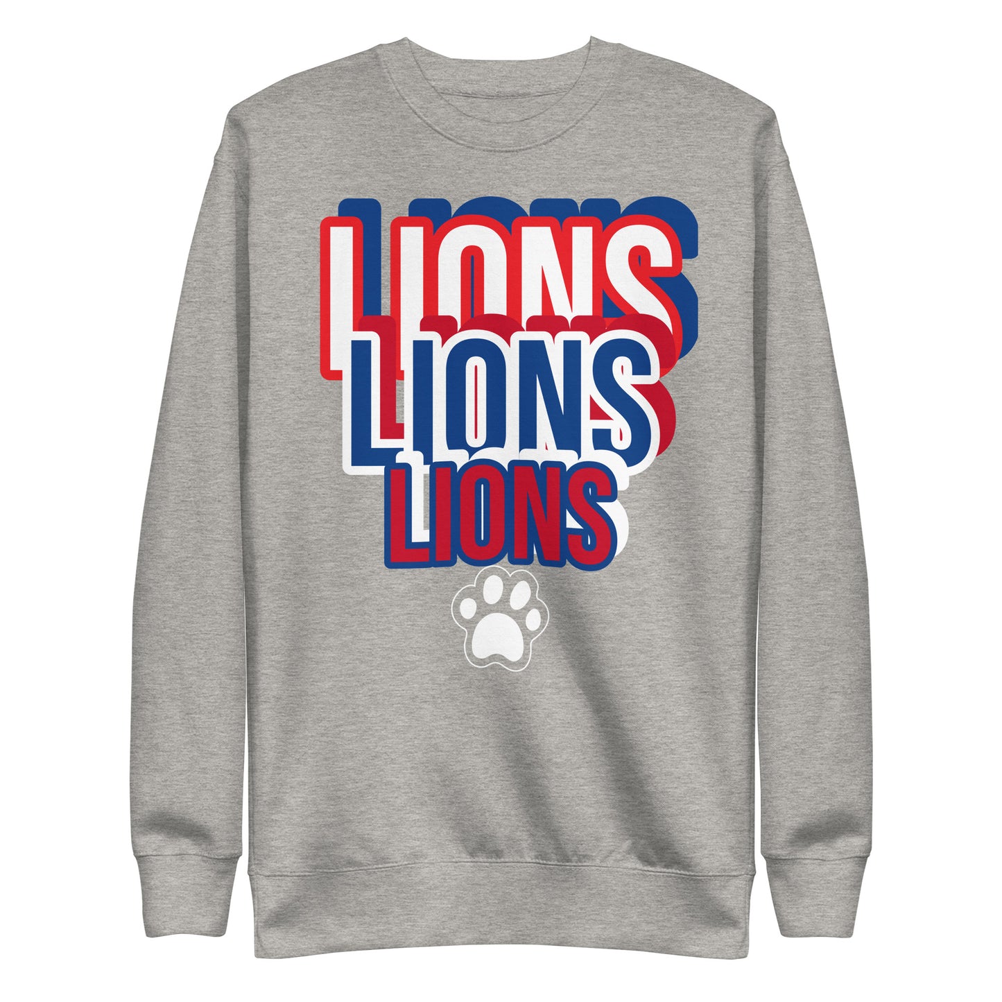 Lions Unisex Premium Sweatshirt (Spellout Paw)