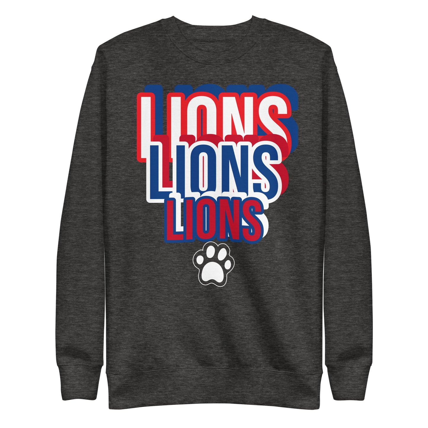 Lions Unisex Premium Sweatshirt (Spellout Paw)