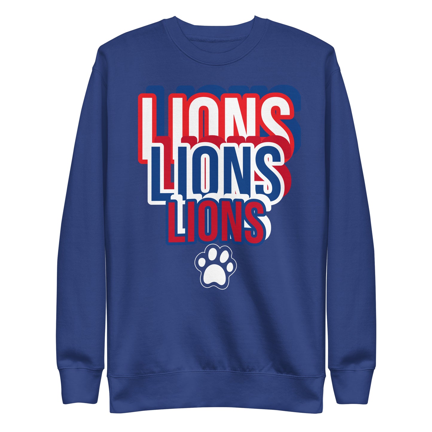 Lions Unisex Premium Sweatshirt (Spellout Paw)