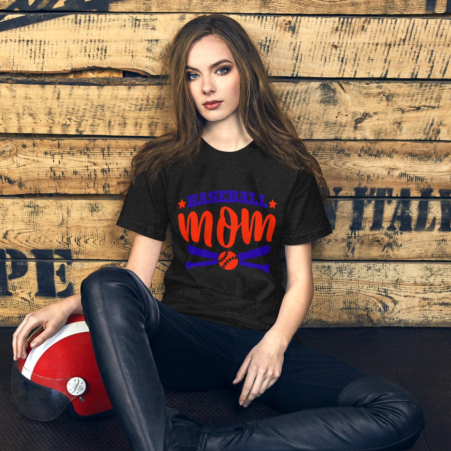 Baseball Mama Unisex t-shirt (Red and Royal)