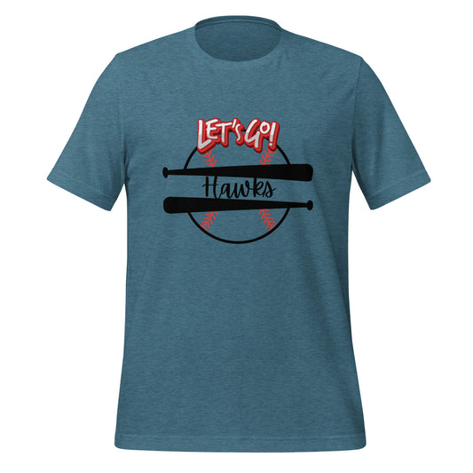 Hawks Unisex t-shirt (Lets Go Baseball)
