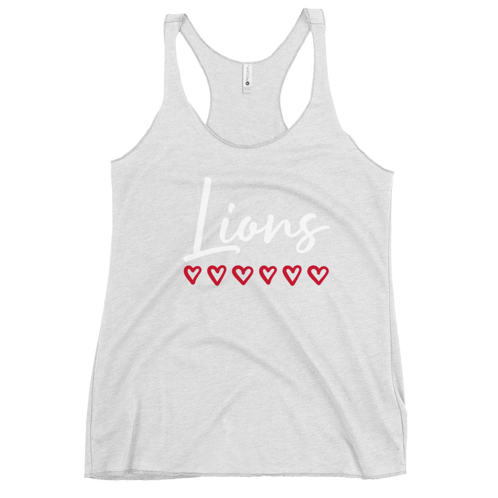 Lions Women's Racerback Tank (Hearts)