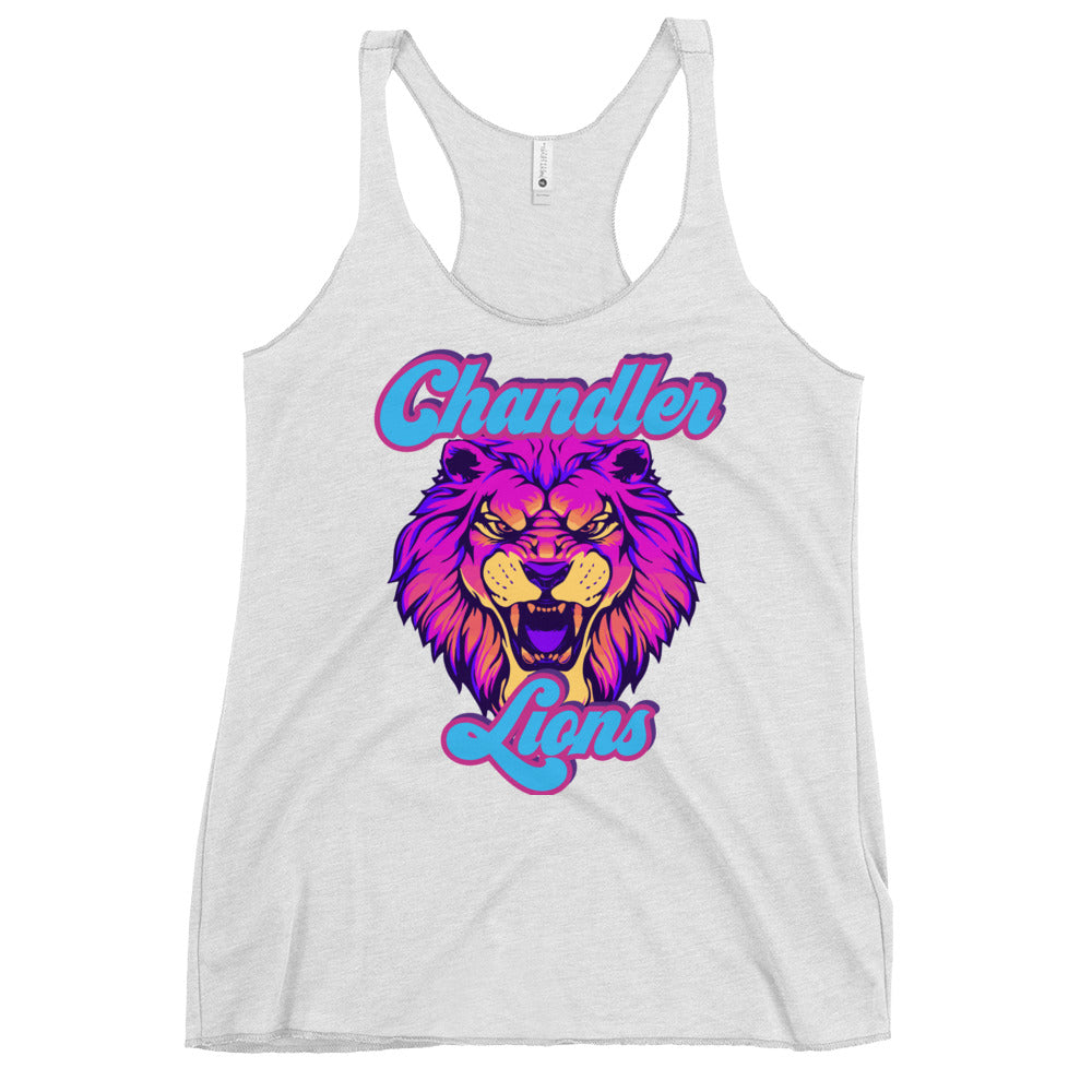 Chandler Lions Women's Racerback Tank (Neon Retro)