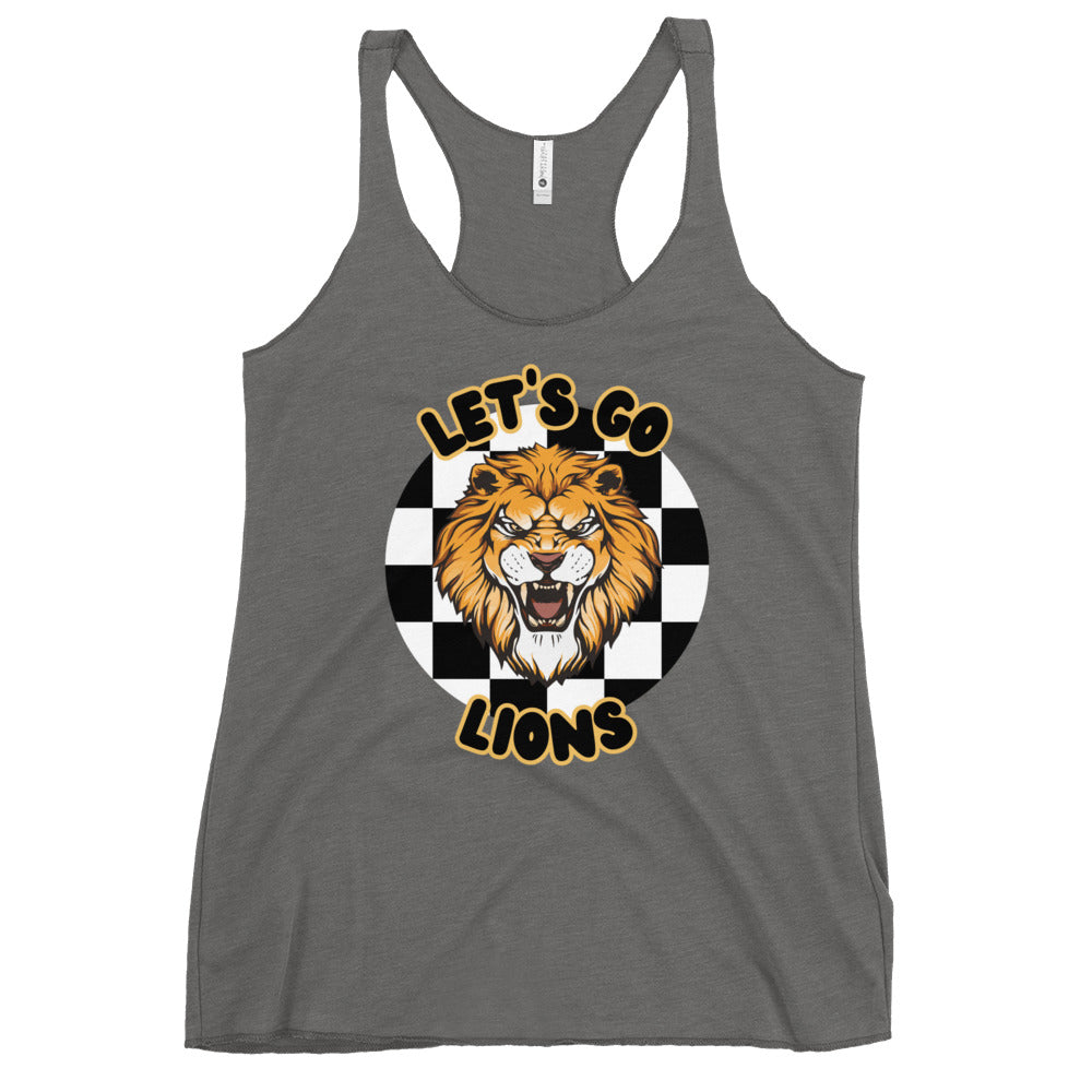 Lions Women's Racerback Tank (checkered)