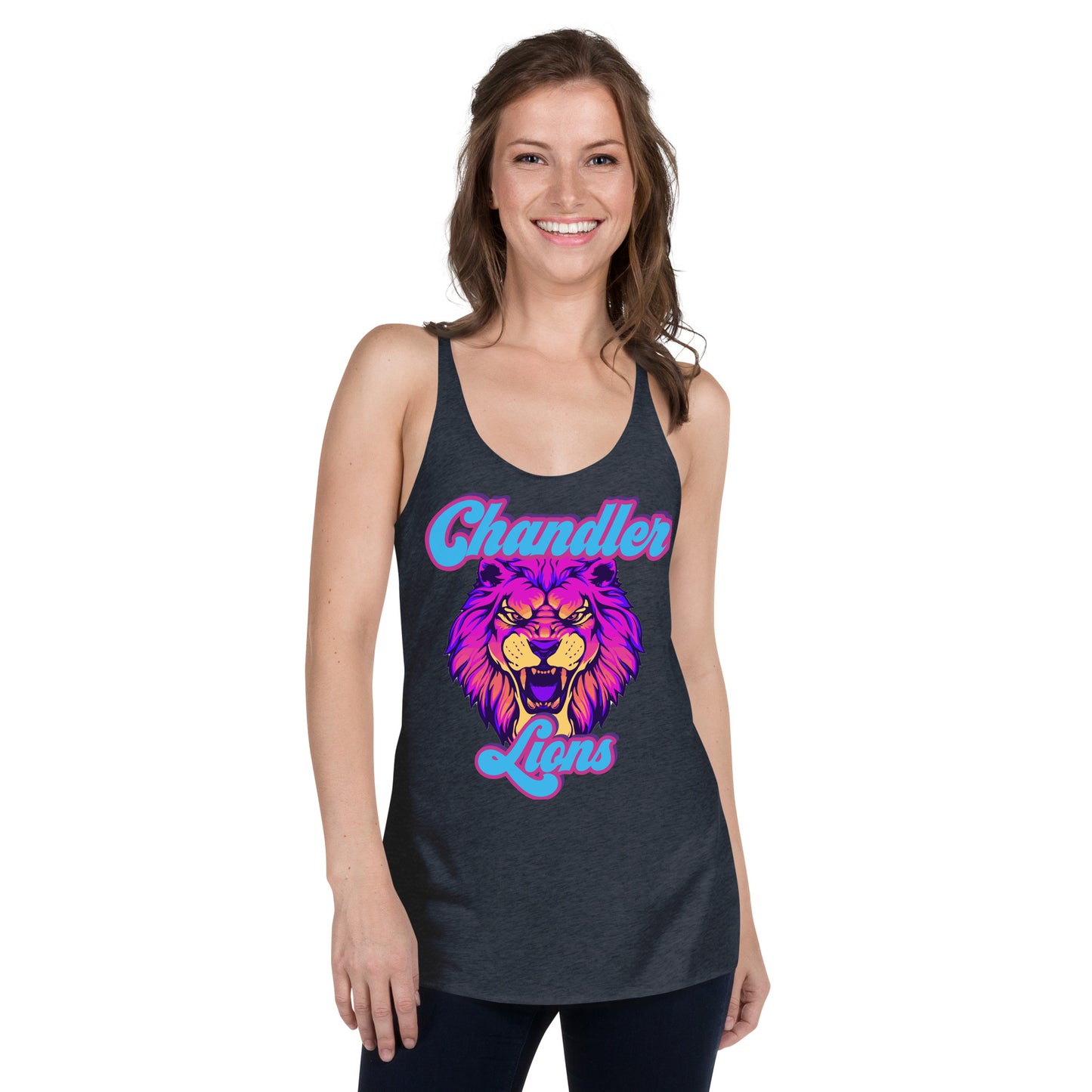 Lions Women's Racerback Tank (Neon Vintage)