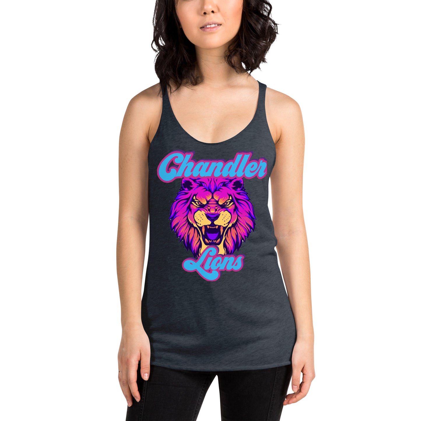 Lions Women's Racerback Tank (Neon Vintage)