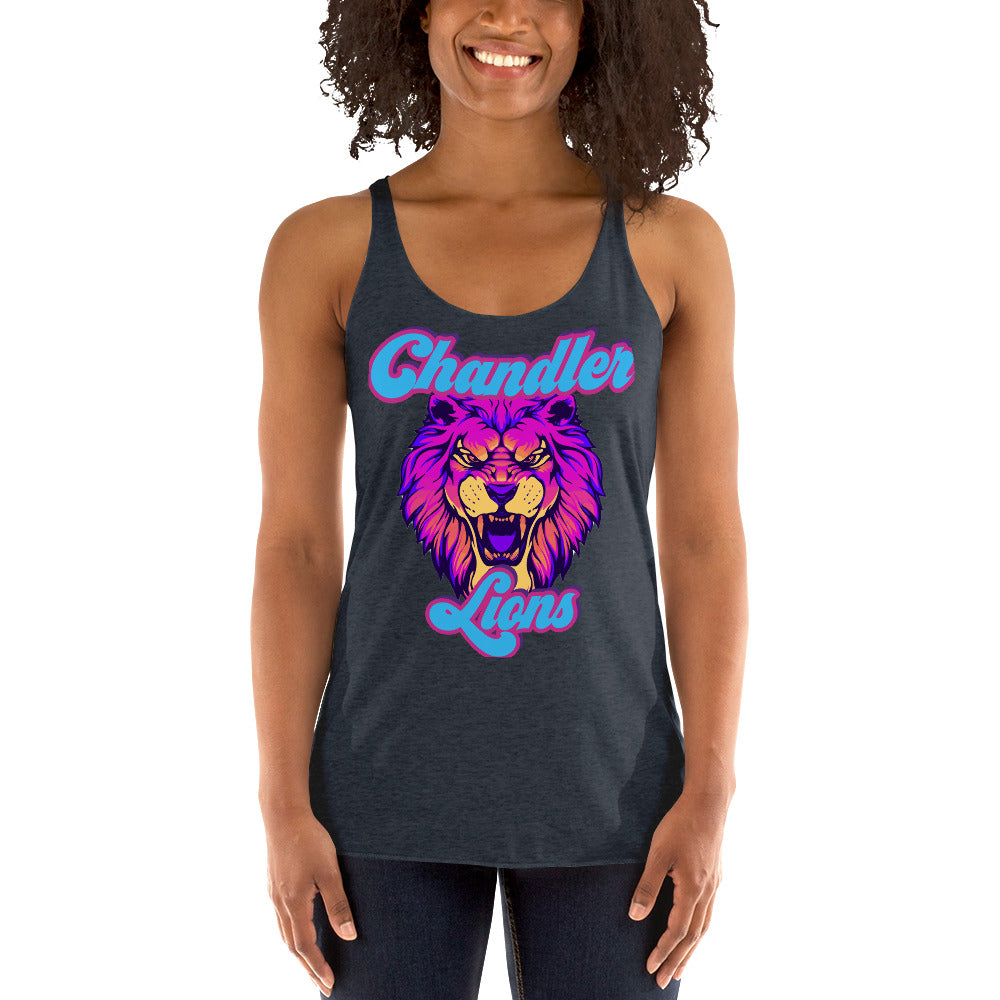 Lions Women's Racerback Tank (Neon Vintage)