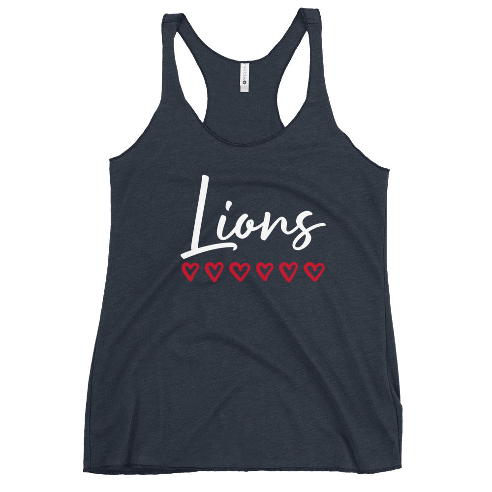 Lions Women's Racerback Tank (Hearts)