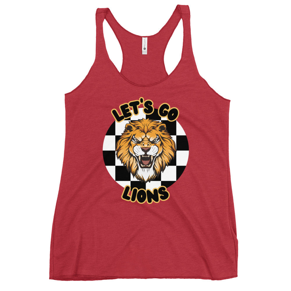 Lions Women's Racerback Tank (checkered)