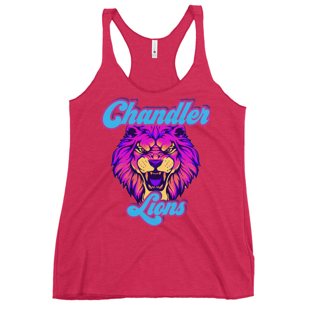 Lions Women's Racerback Tank (Neon Vintage)