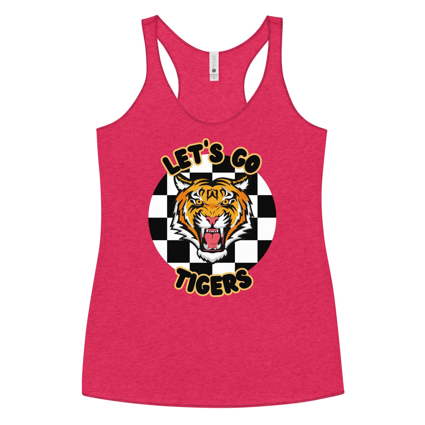 Tigers Women's Racerback Tank (checkered)