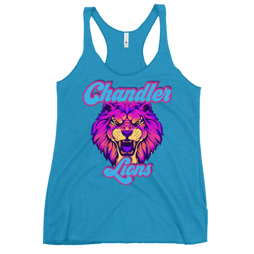 Lions Women's Racerback Tank (Neon Vintage)