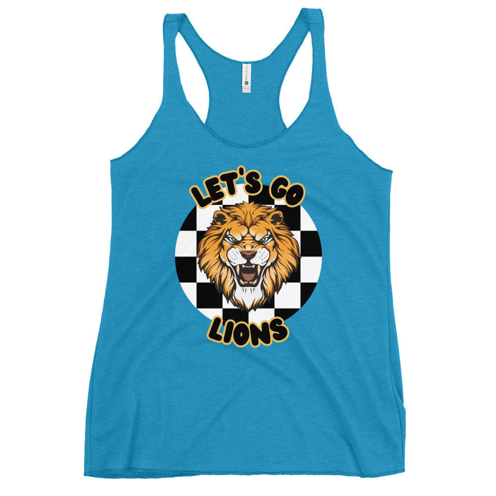 Lions Women's Racerback Tank (checkered)