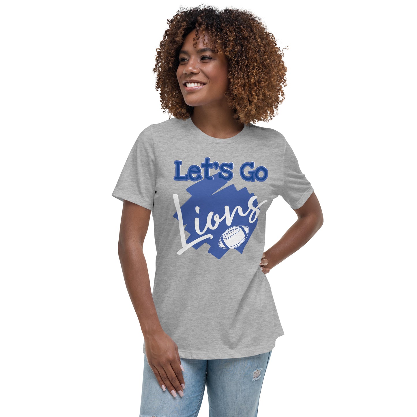 Lion's Women's Relaxed T-Shirt (Lets Go Football)