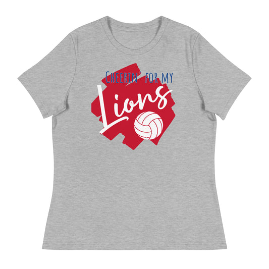 Lions Women's Relaxed T-Shirt (Cheerin Volleyball)