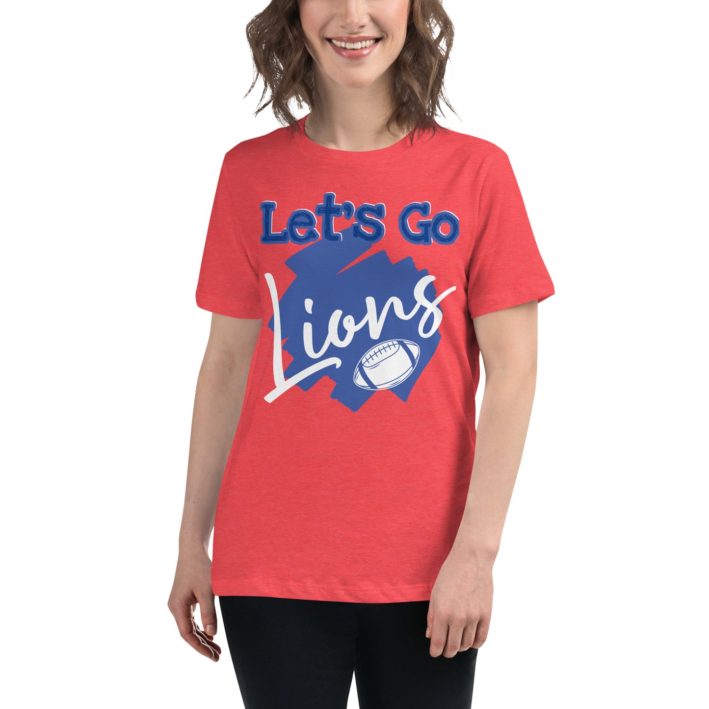 Lion's Women's Relaxed T-Shirt (Lets Go Football)