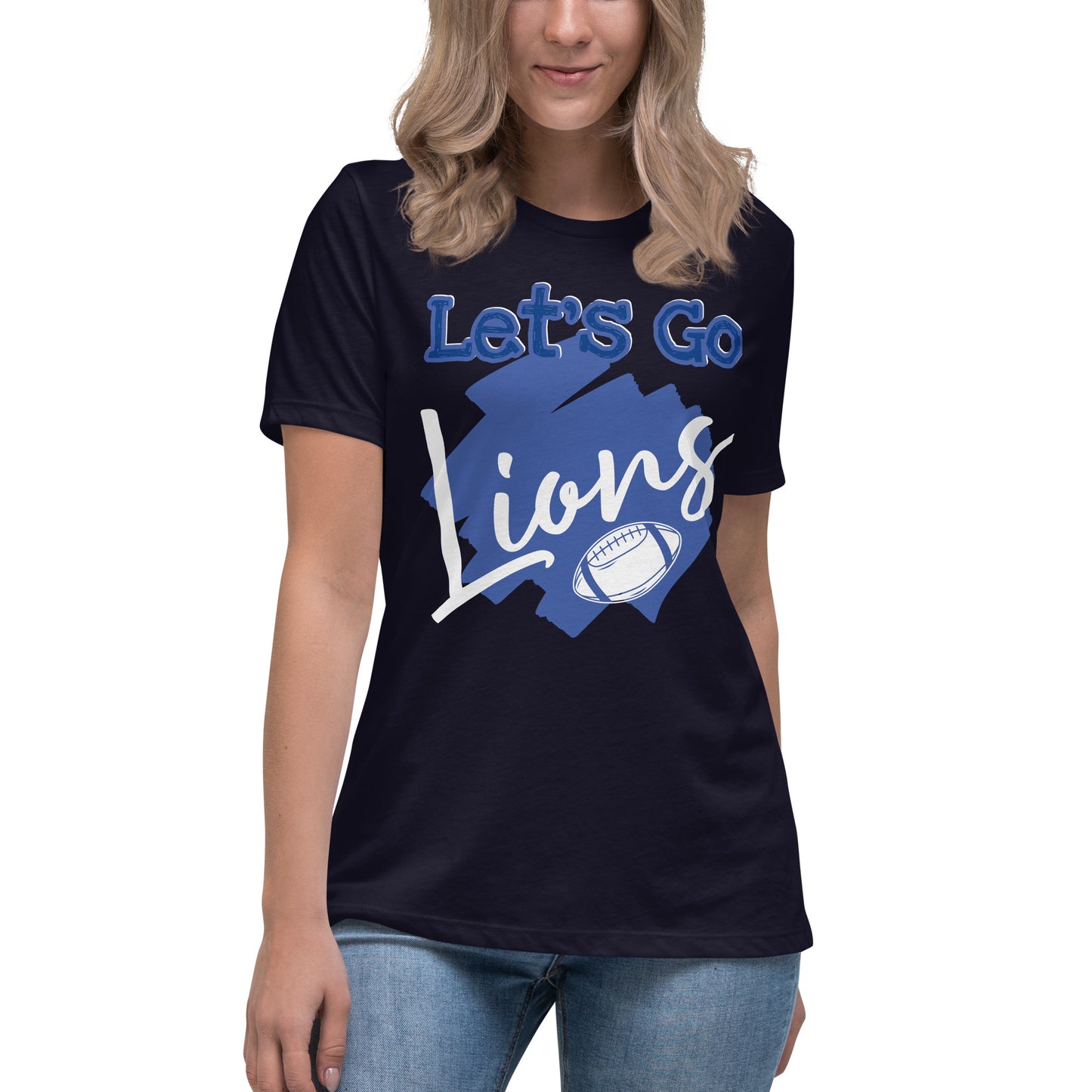 Lion's Women's Relaxed T-Shirt (Lets Go Football)