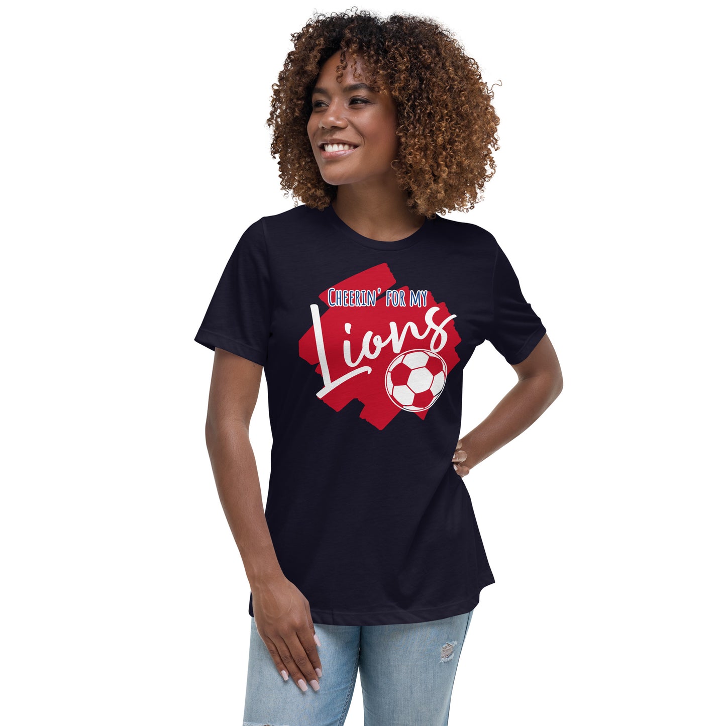 Lions Women's Relaxed T-Shirts (Cheerin Soccer)