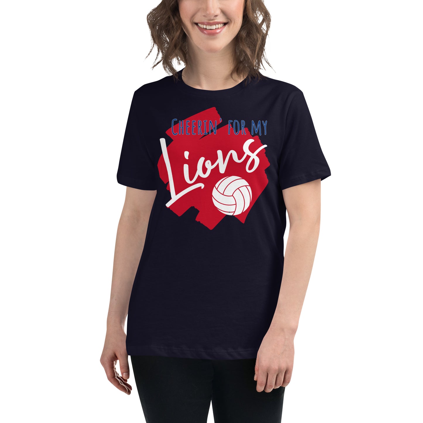 Lions Women's Relaxed T-Shirt (Cheerin Volleyball)