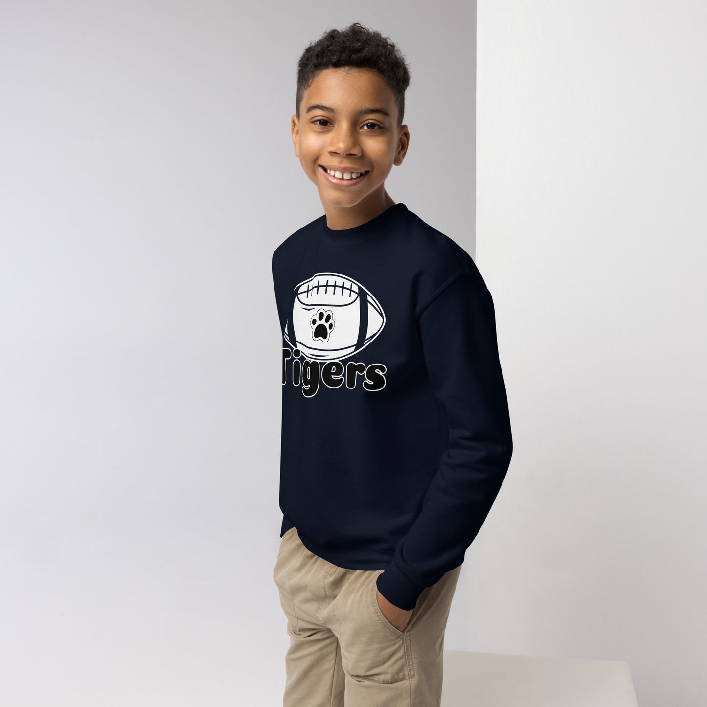 Tigers Football Youth Crewneck Sweatshirt