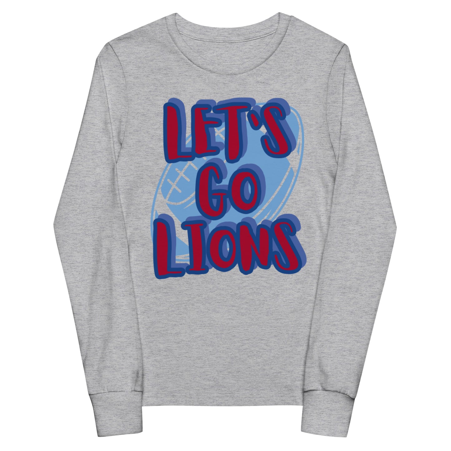 Lions Youth Long Sleeve Tee (Lets Go) Bella Canvas