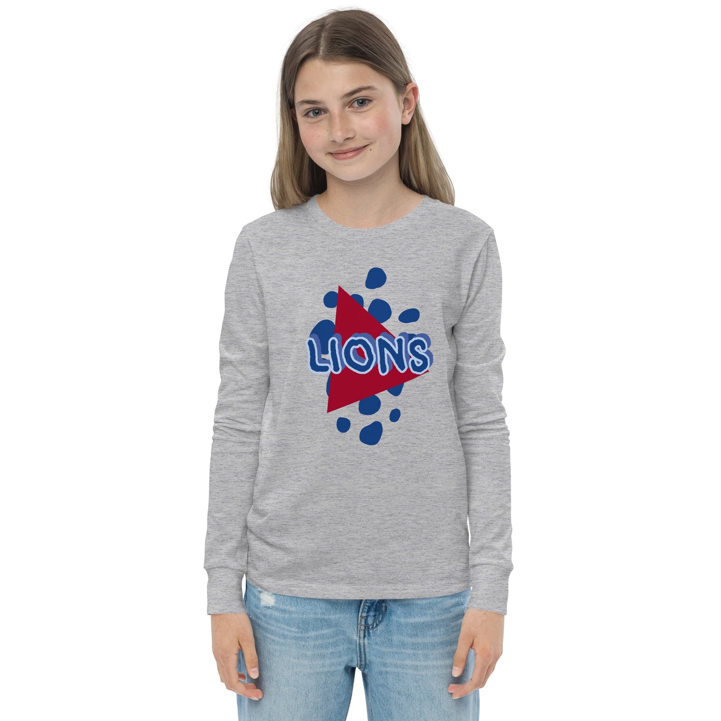 Lions Youth Long Sleeve Tee (Triangle) Bella Canvas