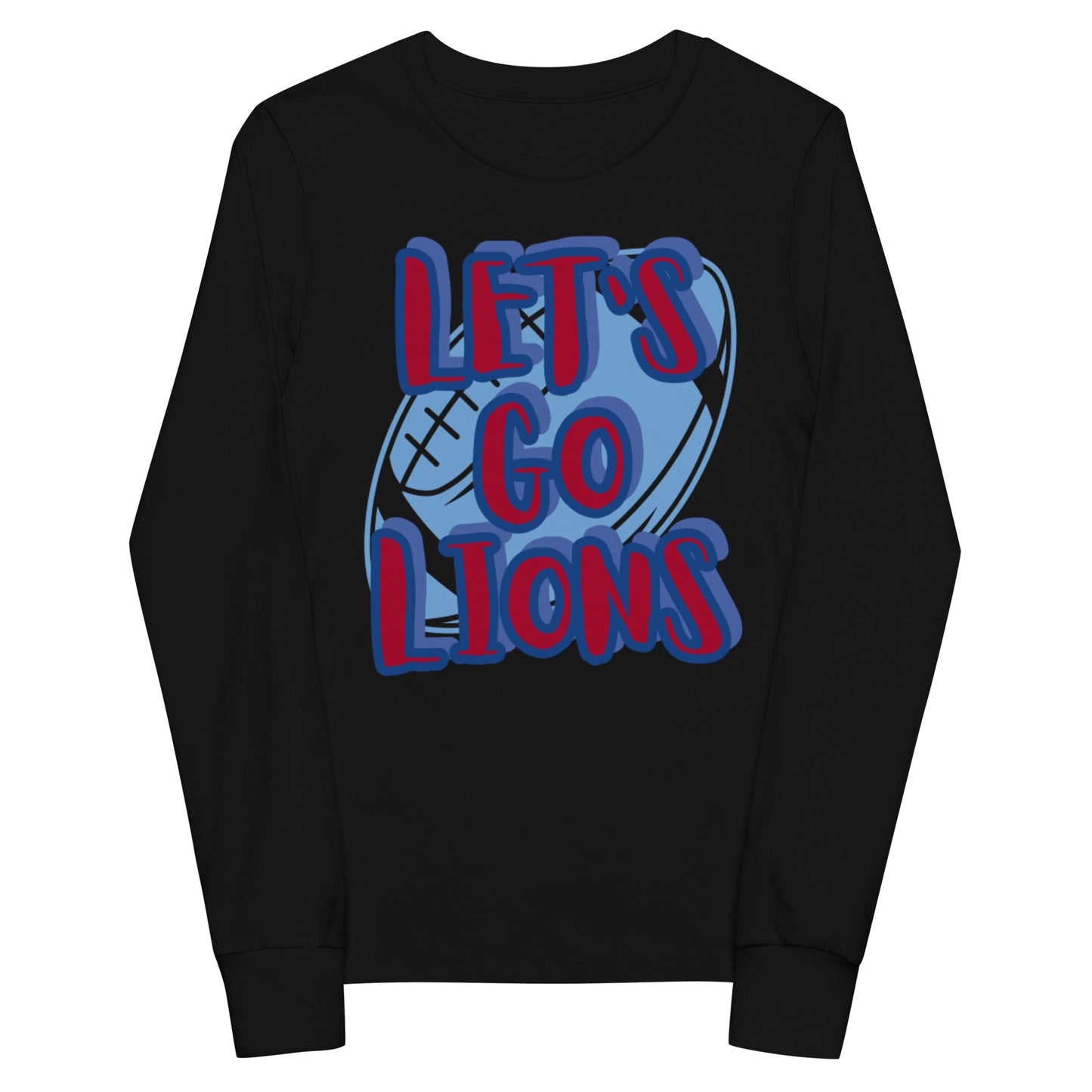 Lions Youth Long Sleeve Tee (Lets Go) Bella Canvas