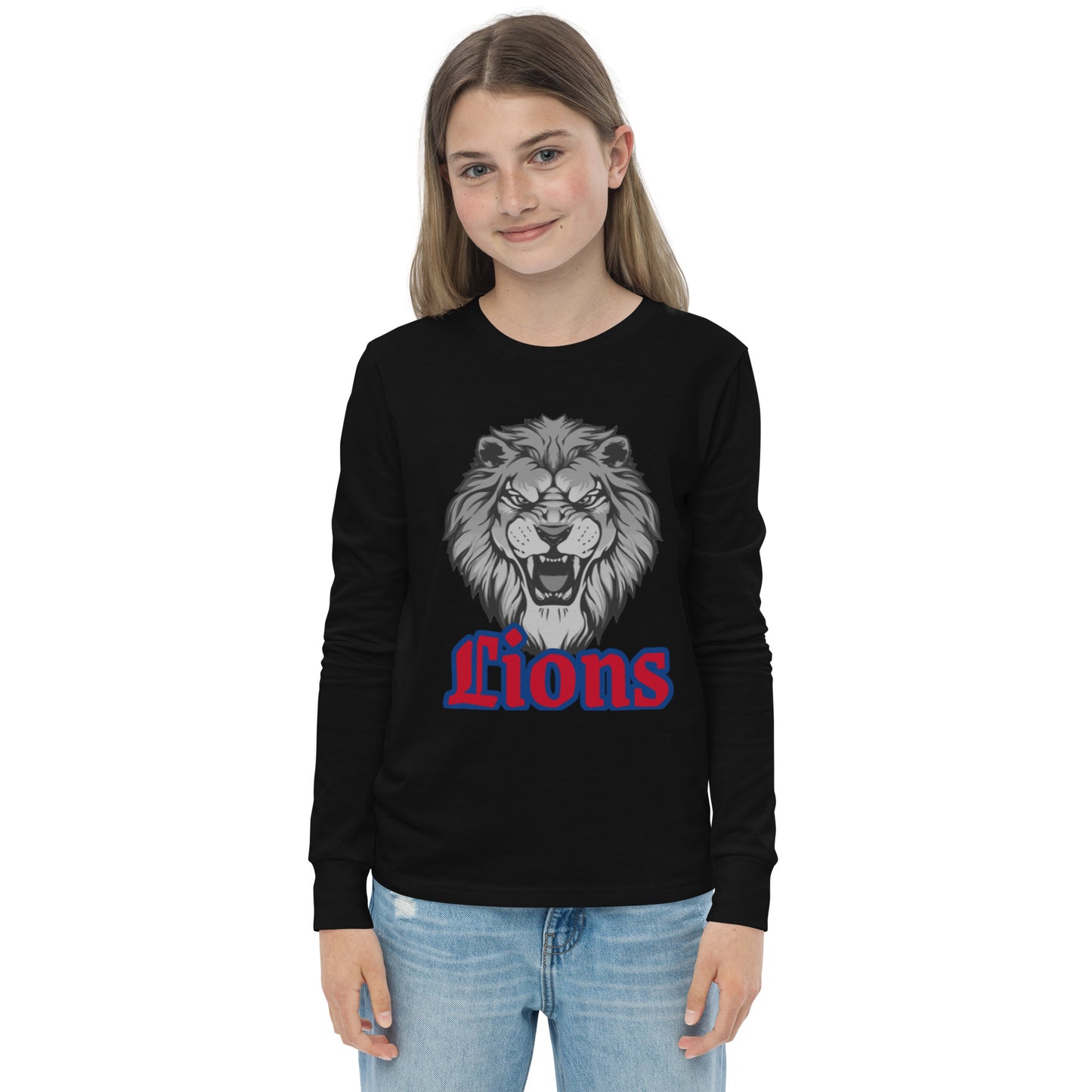 Lions Youth Long Sleeve Tee Bella Canvas