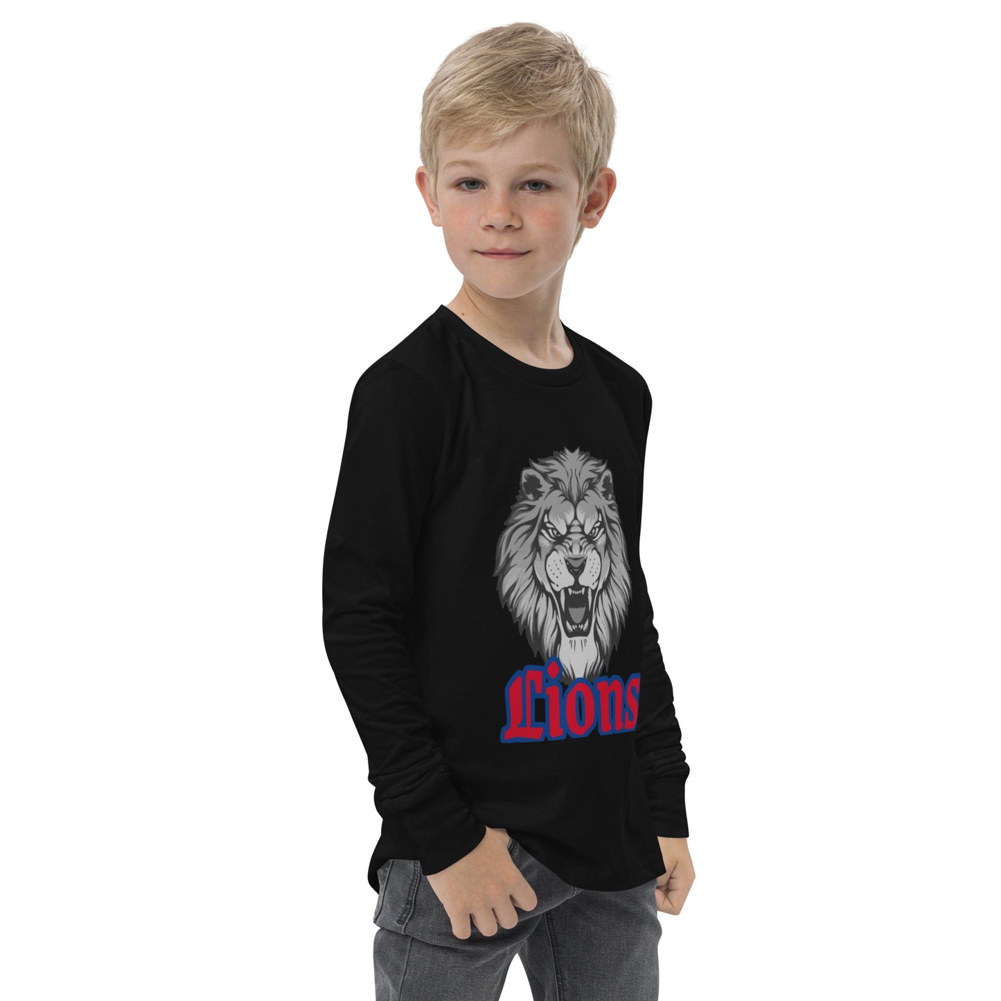 Lions Youth Long Sleeve Tee Bella Canvas