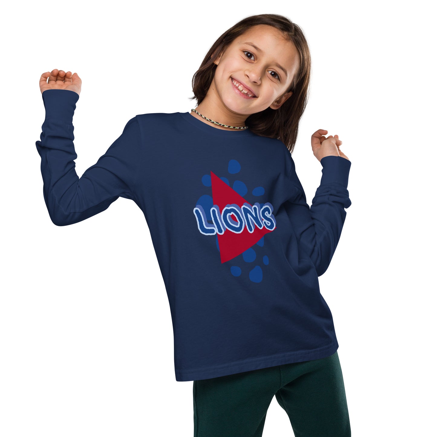 Lions Youth Long Sleeve Tee (Triangle) Bella Canvas